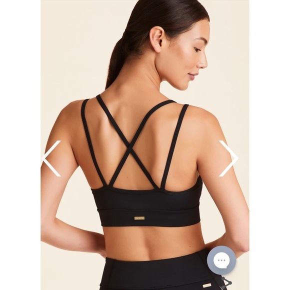 $75 Alala Aurora Sports Bra in Black/Gunmetal Size Small Luxury Athleisure - Picture 3 of 14